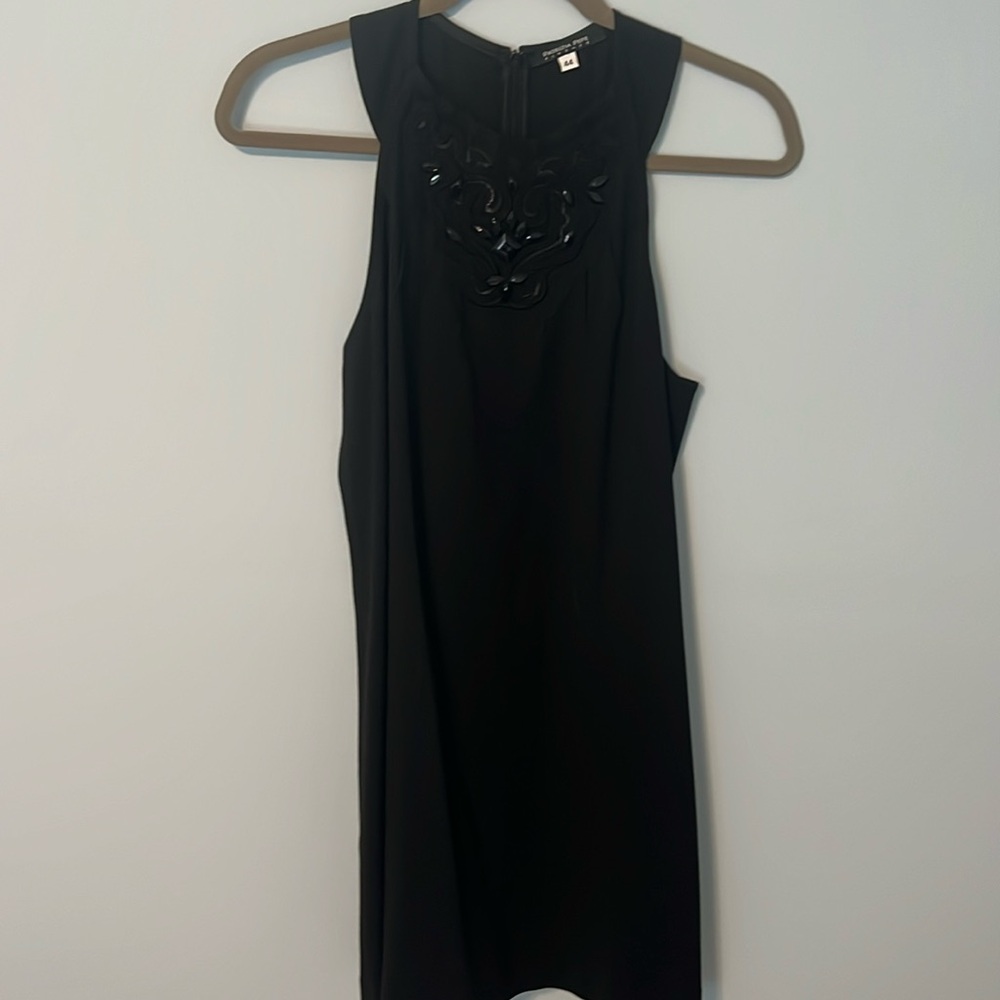Patrizia Pepe black jet embellished cocktail dress